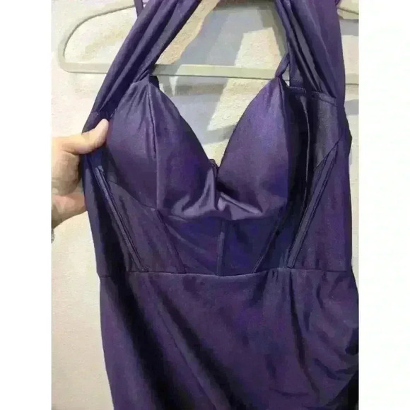 Aqua Women's Size 6 Purple Halter Neck Formal Dress Whimsigoth Glam Party - Picture 2 of 12